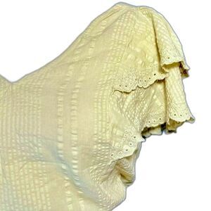 LOFT Ruffled Lace Cotton Top